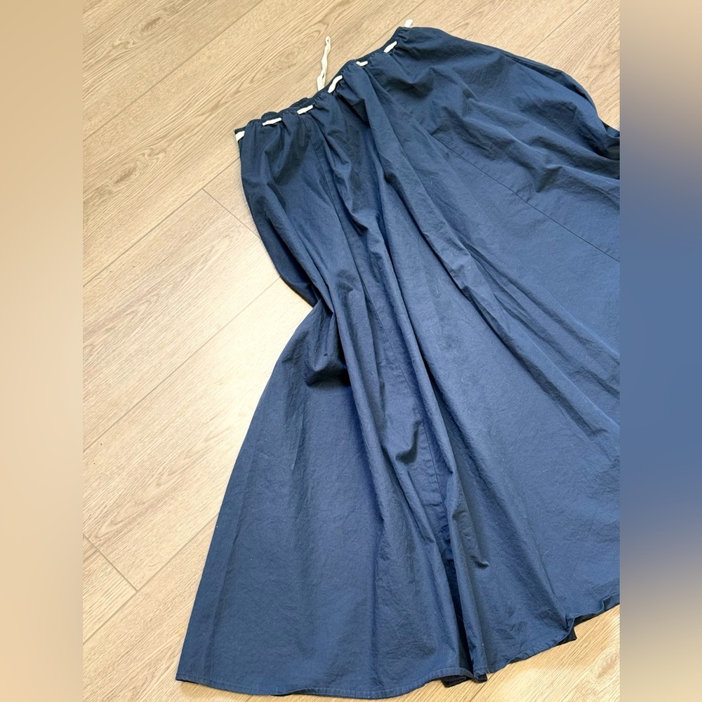 Moon River Navy Drawstring Maxi Skirt - Picture 8 of 8